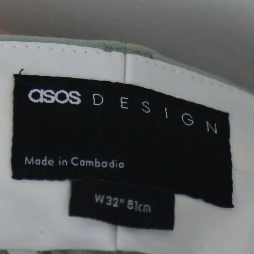 ASOS Design Wide Leg Cargo Smart Shorts in Dusky Green Size‎ 32 - Picture 4 of 7